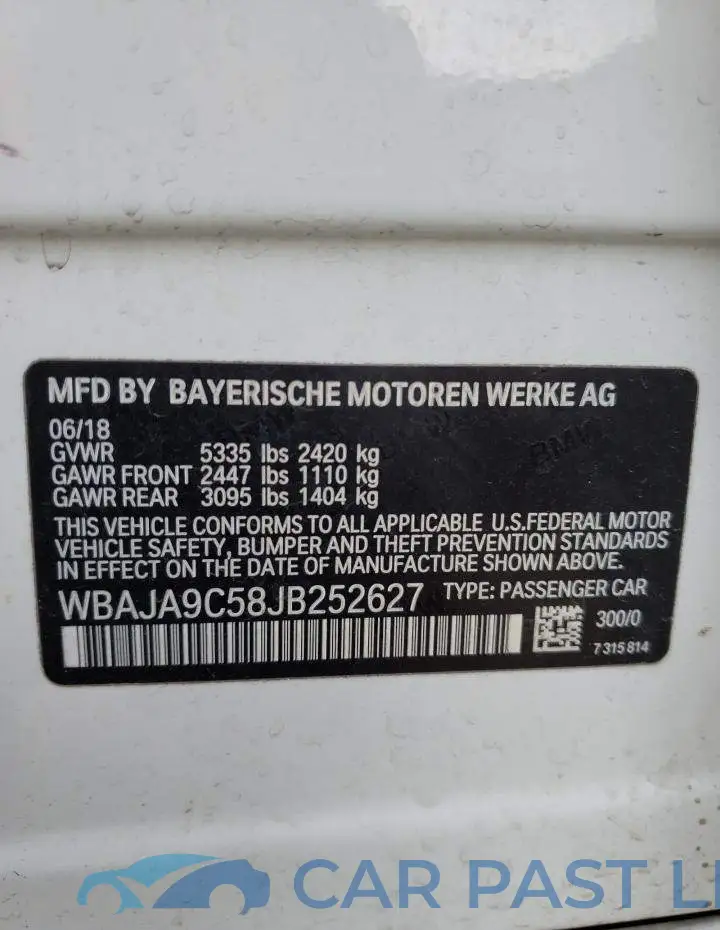 WBAJA9C58JB252627# 13
