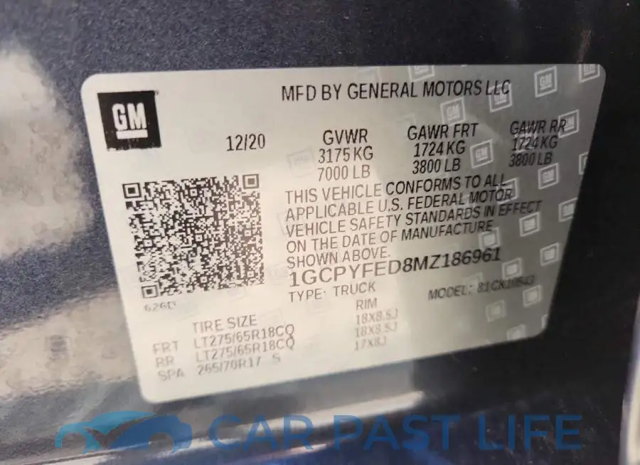 1GCPYFED8MZ186961# 12