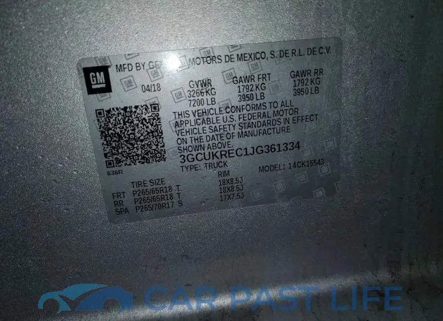 3GCUKREC1JG361334# 13