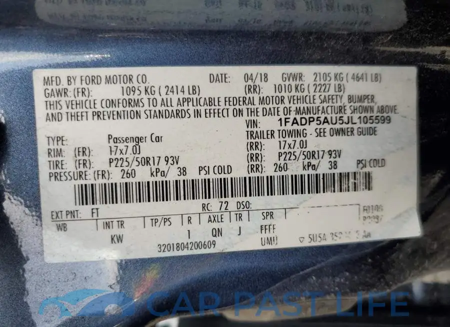 1FADP5AU5JL105599# 13