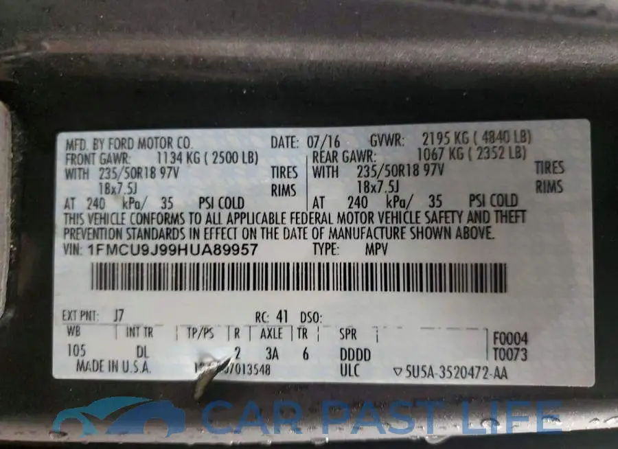 1FMCU9J99HUA89957# 12