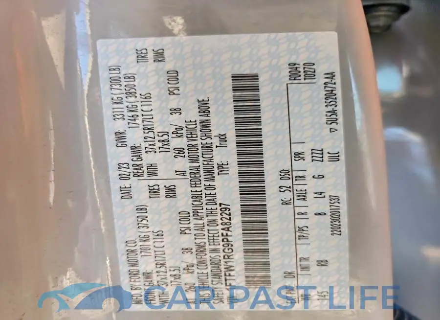 1FTFW1RG9PFA82297# 12