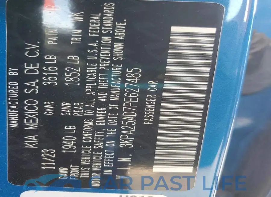 3KPA25AD7PE627485# 12