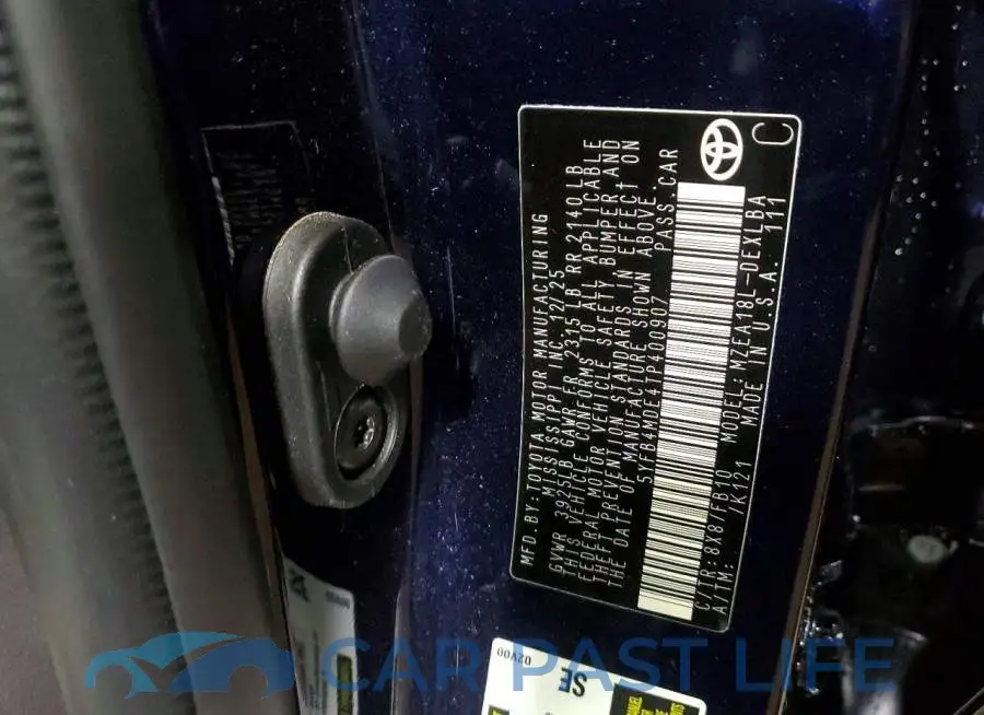 5YFB4MDE4TP400907# 12