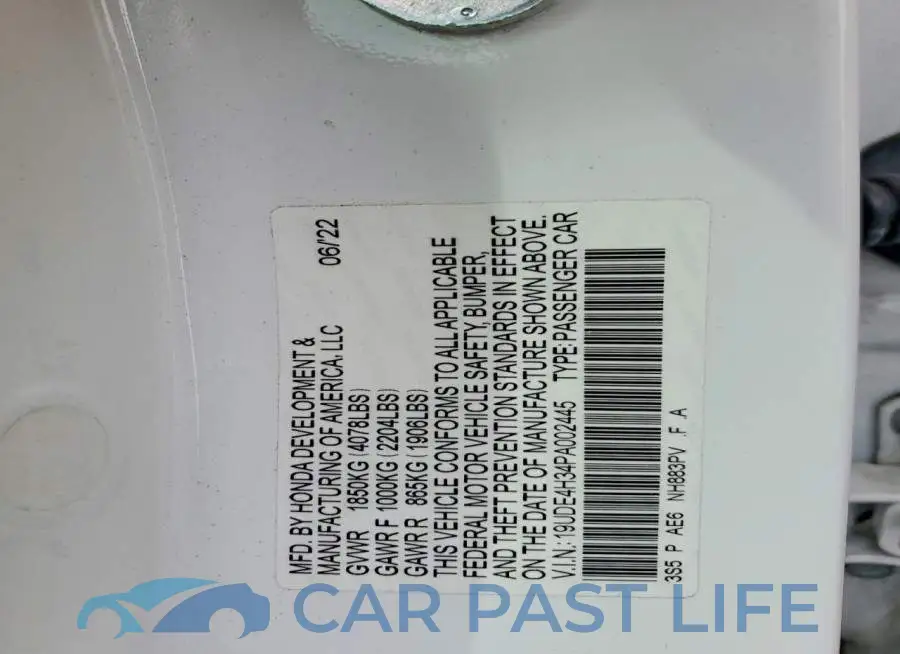 19UDE4H34PA002445# 13