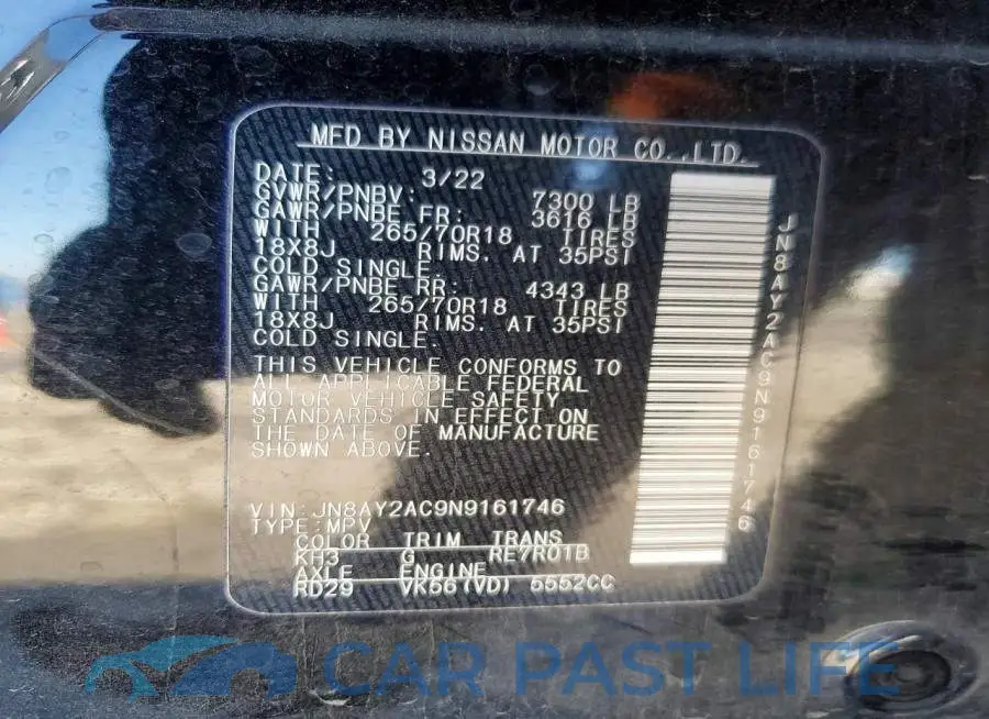 JN8AY2AC9N9161746# 13