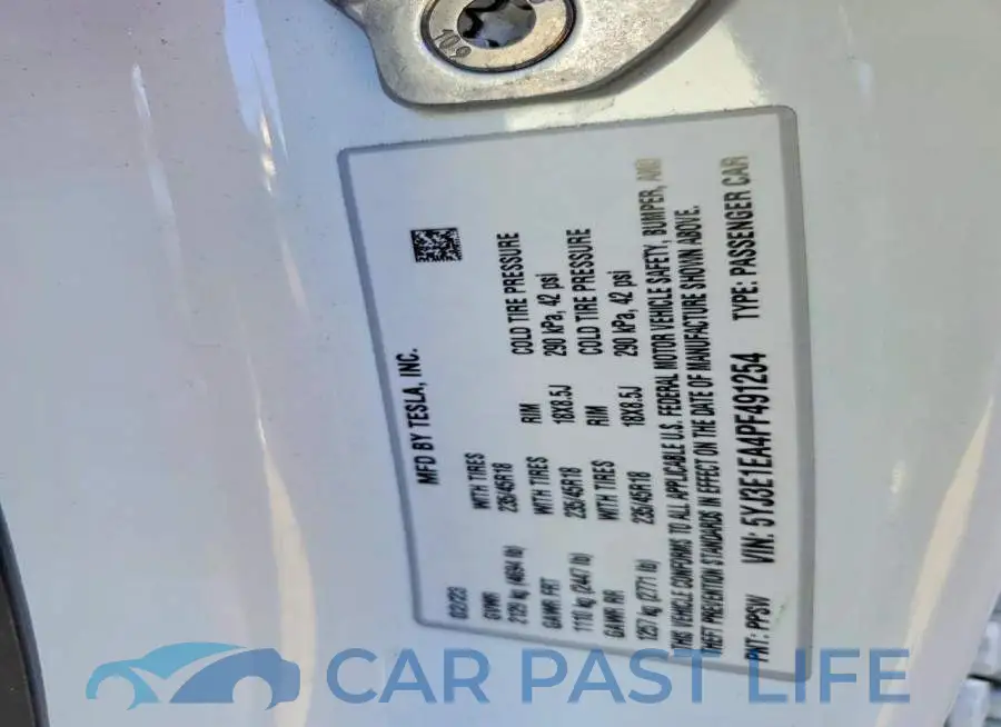 5YJ3E1EA4PF491254# 12