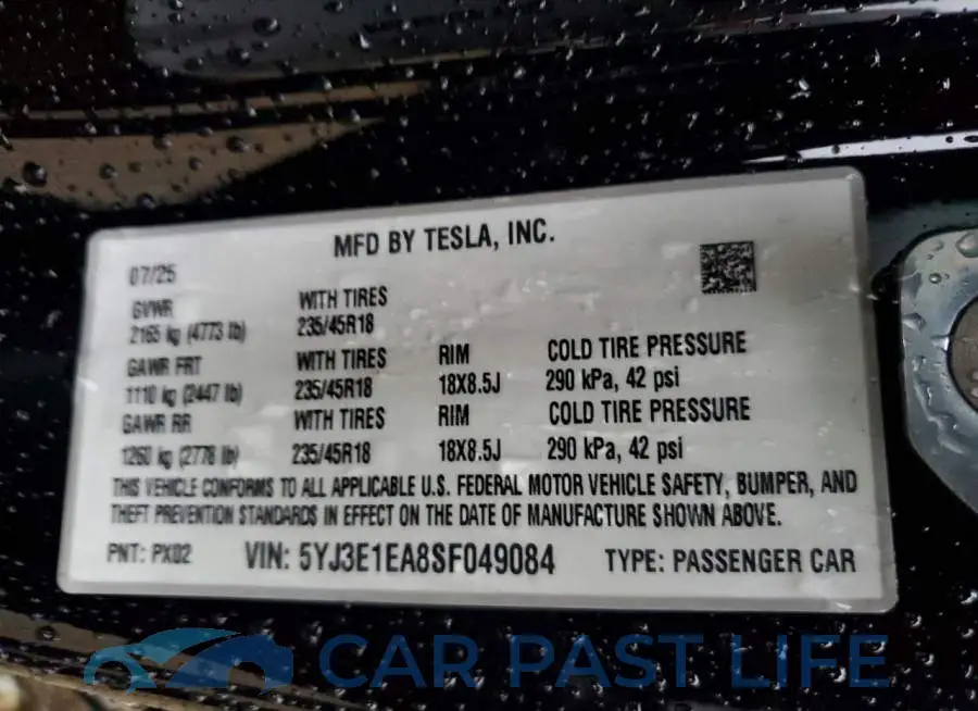 5YJ3E1EA8SF049084# 13