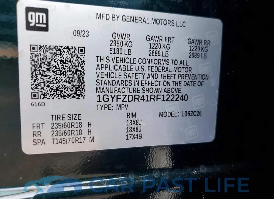 1GYFZDR41RF122240# 12