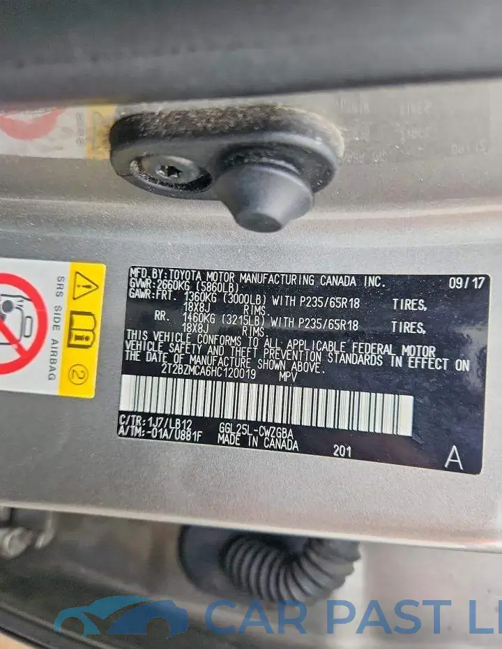 2T2BZMCA6HC120019# 13