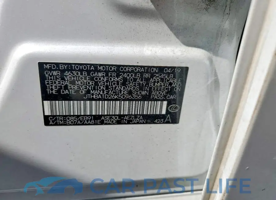 JTHBA1D26K5096356# 13
