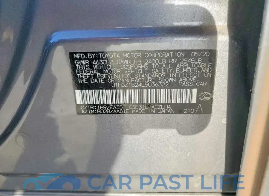JTHGZ1B24L5036322# 12