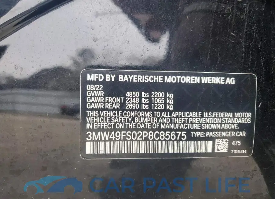 3MW49FS02P8C85675# 12