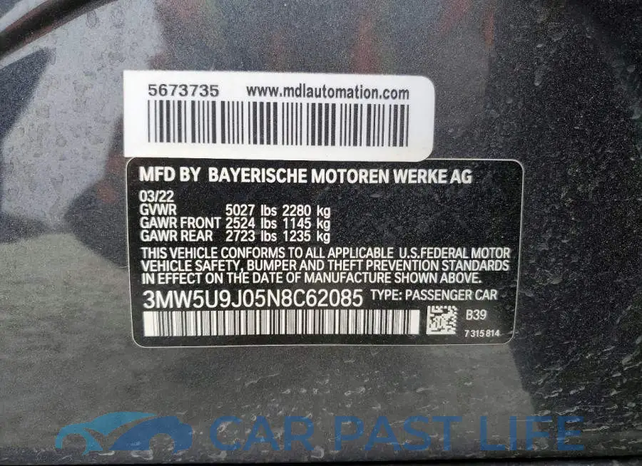 3MW5U9J05N8C62085# 12