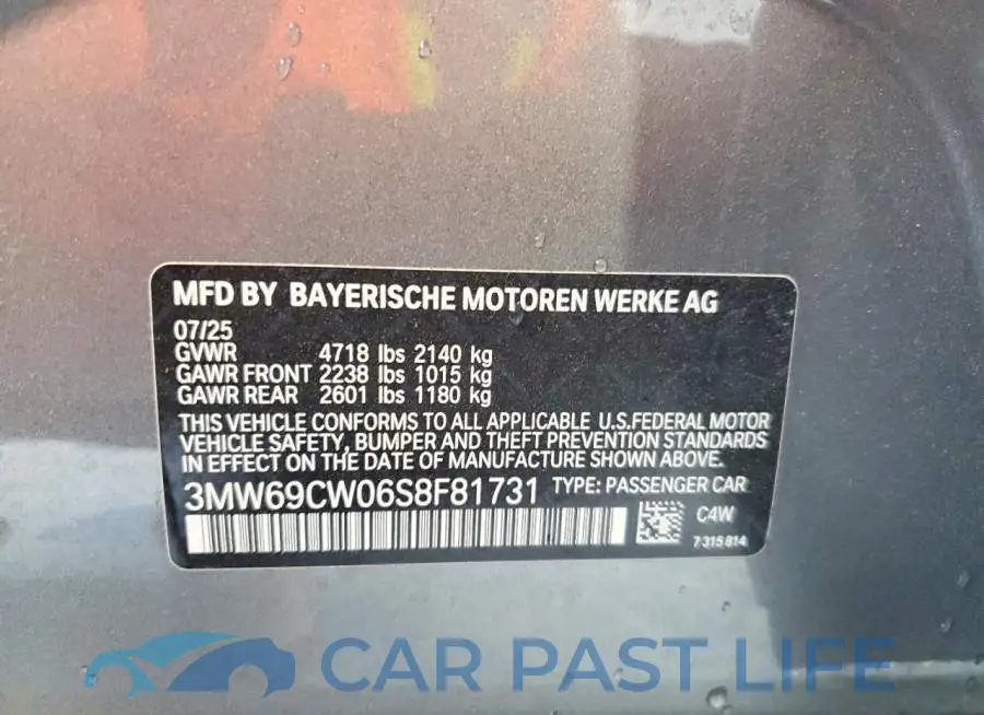 3MW69CW06S8F81731# 12