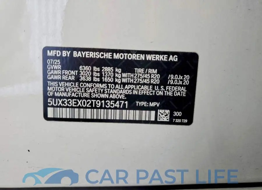 5UX33EX02T9135471# 13