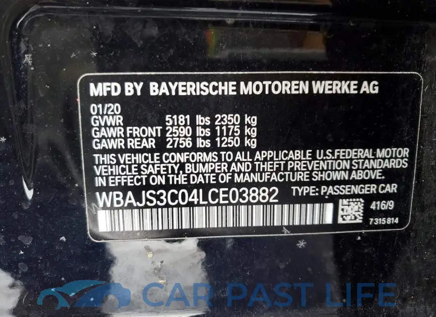 WBAJS3C04LCE03882# 12