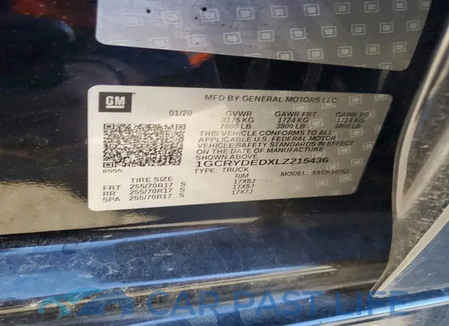 1GCRYDEDXLZ215436# 12