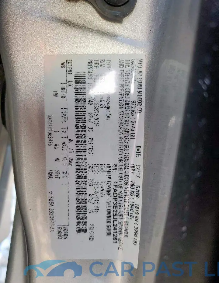1FADP3E25JL241261# 12