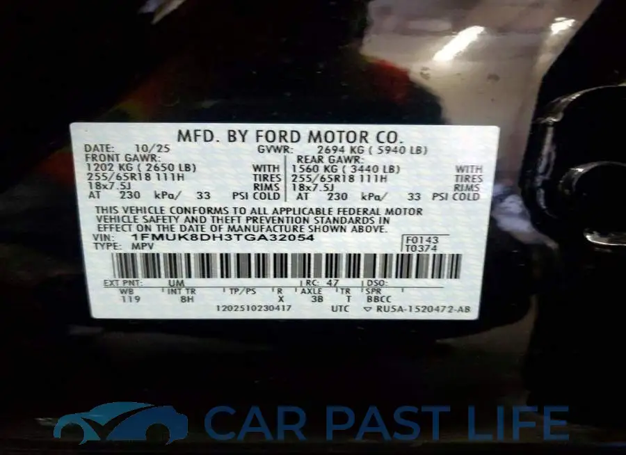 1FMUK8DH3TGA32054# 14