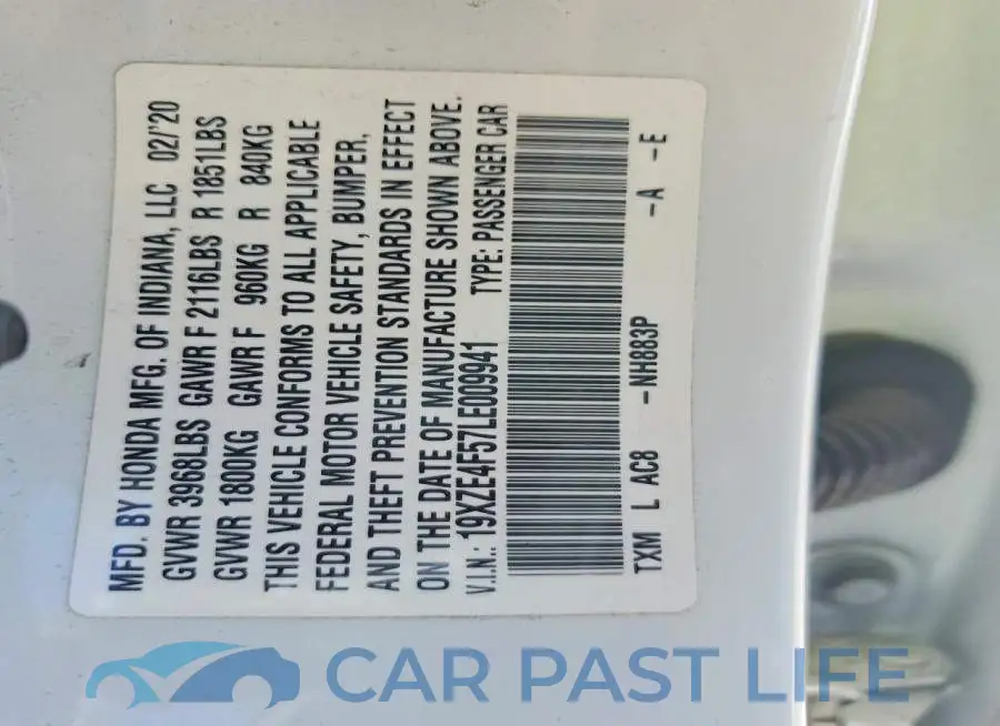 19XZE4F57LE009941# 13