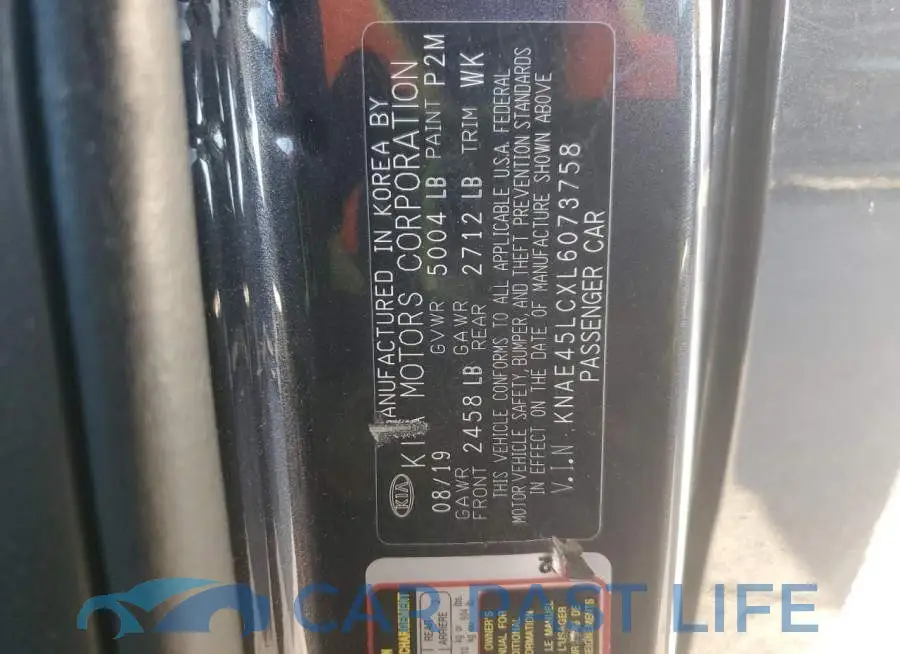 KNAE45LCXL6073758# 12