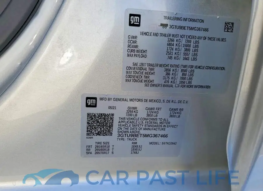 3GTU9BET5MG367466# 12