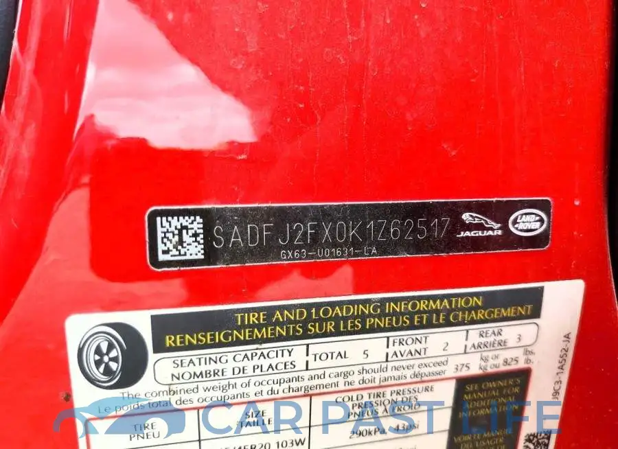 SADFJ2FX0K1Z62517# 12