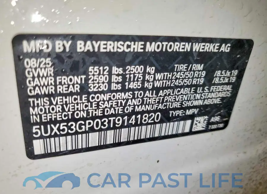 5UX53GP03T9141820# 13