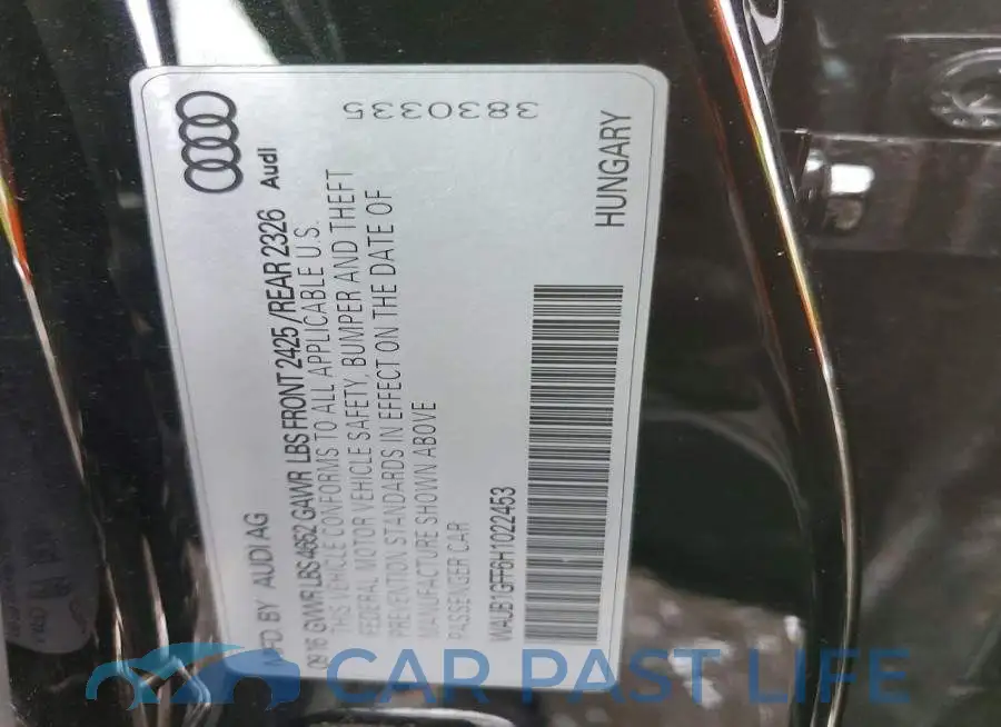 WAUB1GFF6H1022453# 12