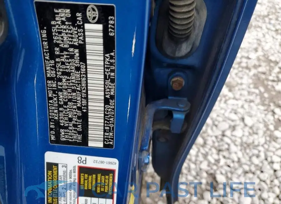 4T1BF1FK5HU631607# 12