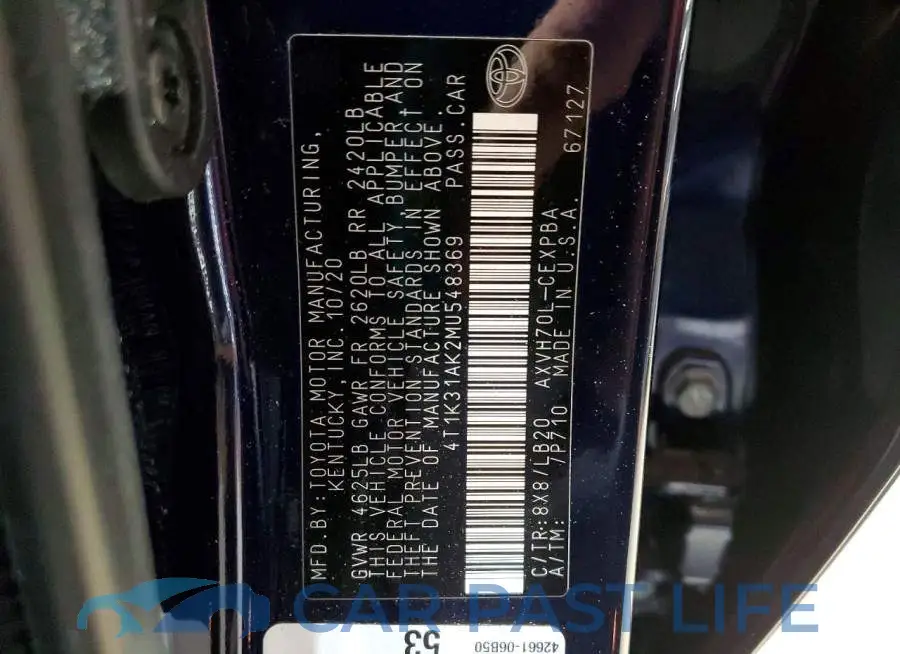 4T1K31AK2MU548369# 12