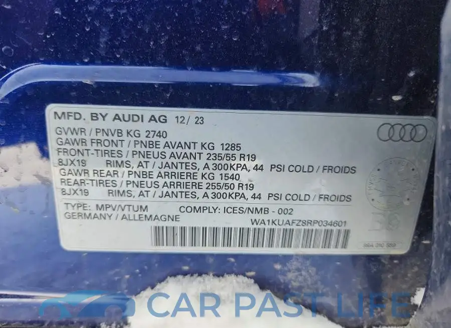 WA1KUAFZ8RP034601# 12