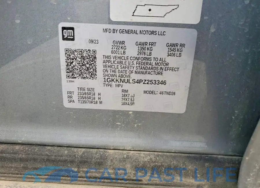 1GKKNULS4PZ253346# 13