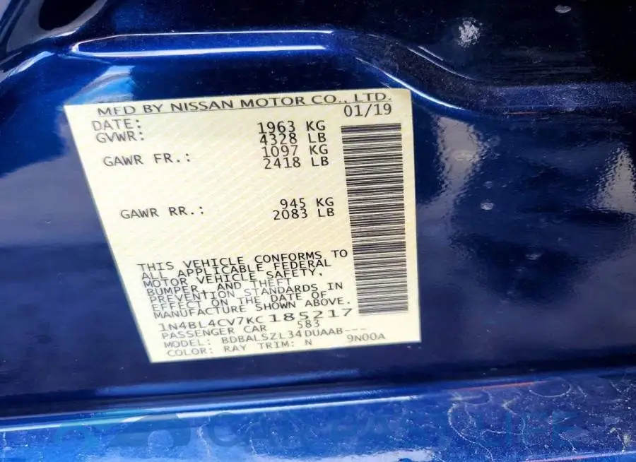 1N4BL4CV7KC185217# 12