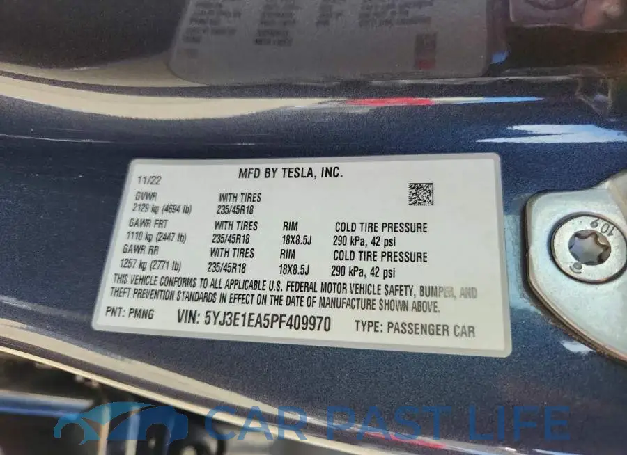 5YJ3E1EA5PF409970# 12
