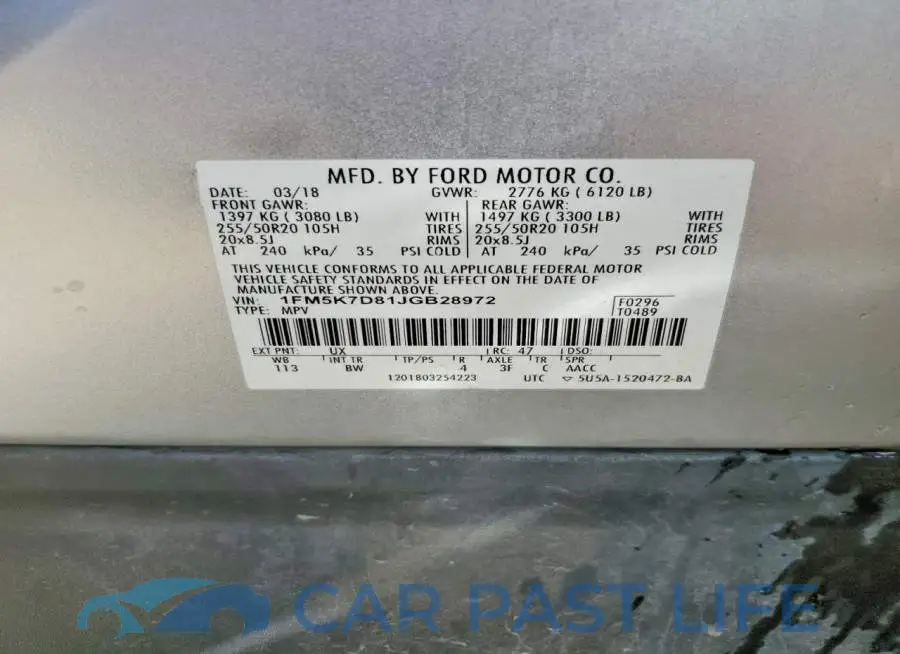 1FM5K7D81JGB28972# 13