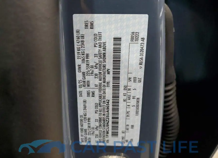 1FMCU9NZ2SUA96542# 14