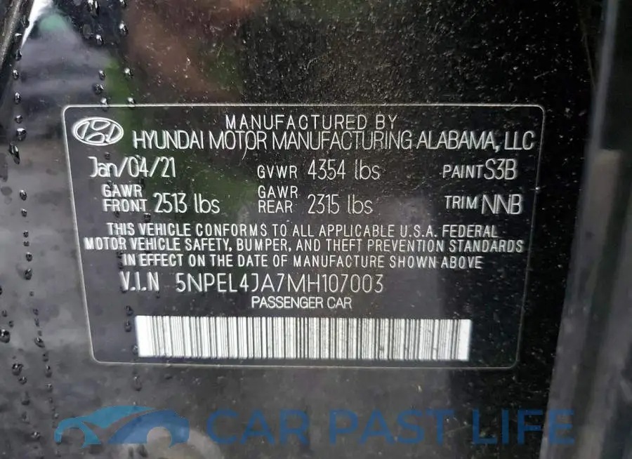 5NPEL4JA7MH107003# 12