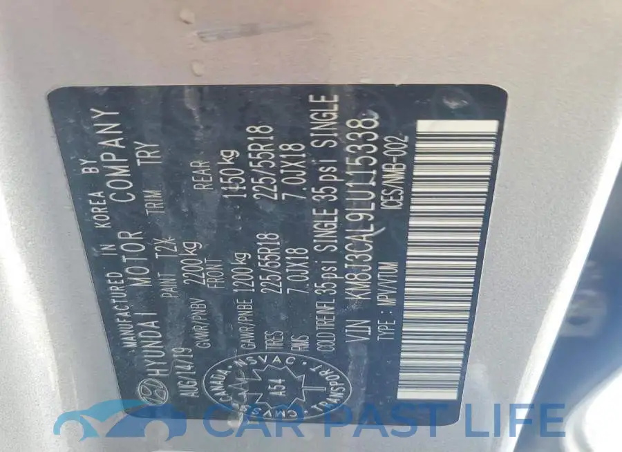 KM8J3CAL9LU115338# 12