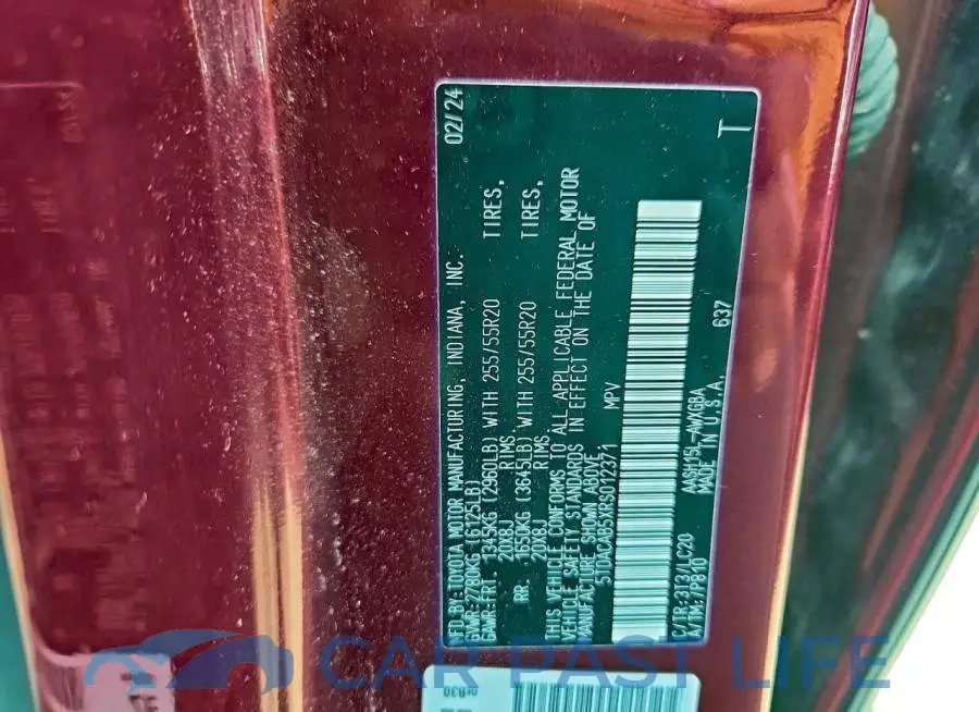 5TDACAB5XRS012371# 13