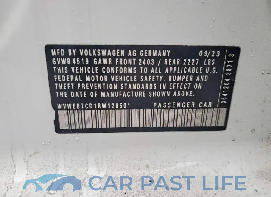 WVWEB7CD1RW126501# 12