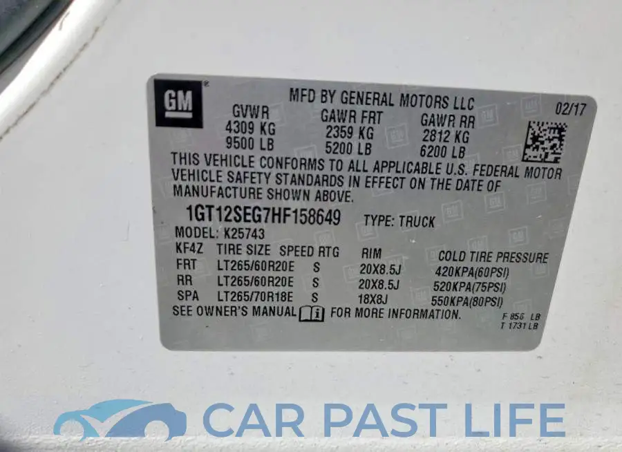 1GT12SEG7HF158649# 12