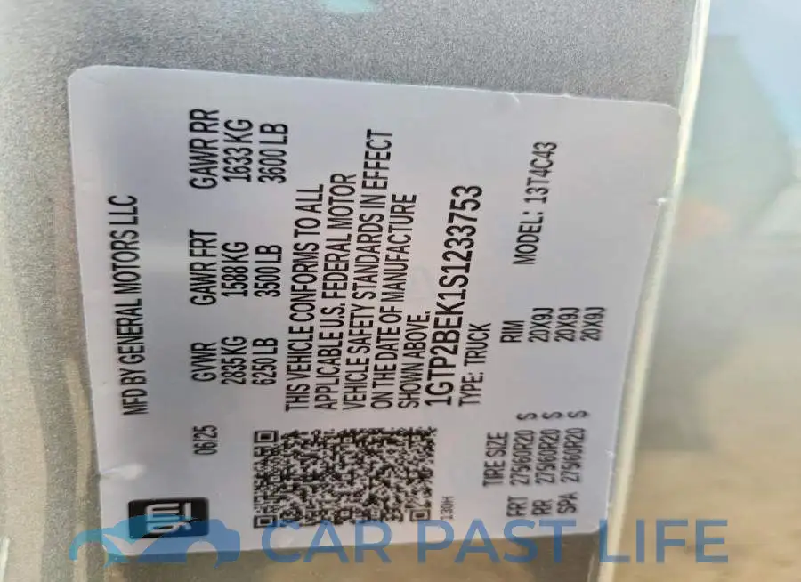 1GTP2BEK1S1233753# 13