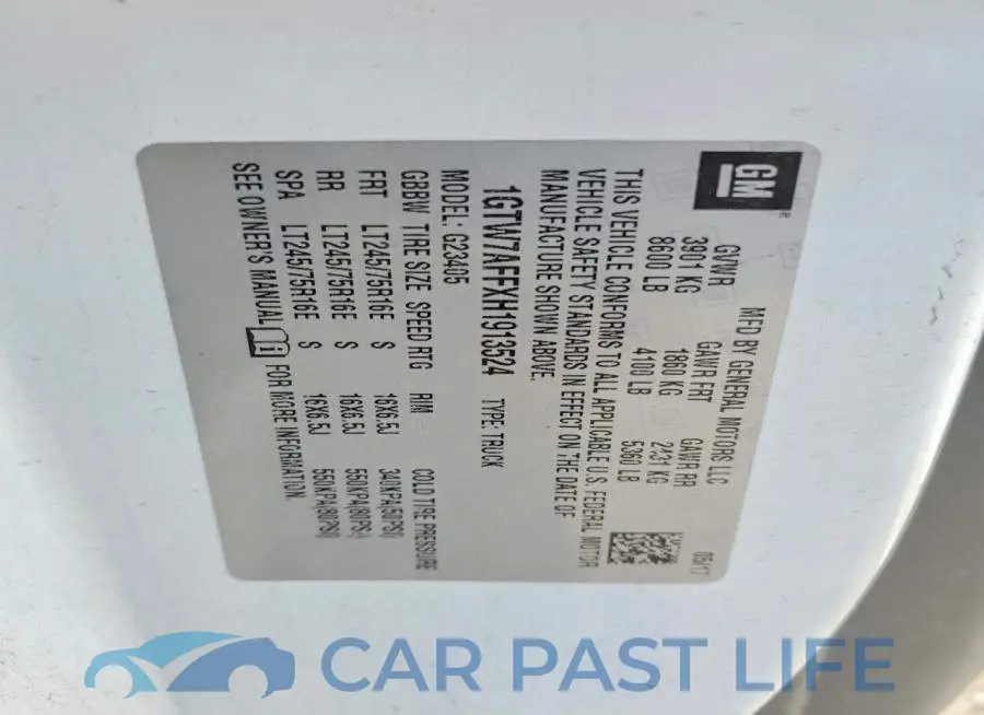 1GTW7AFFXH1913524# 13