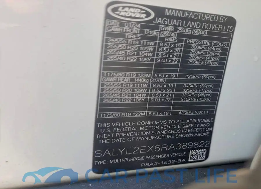 SALYL2EX6RA389822# 13