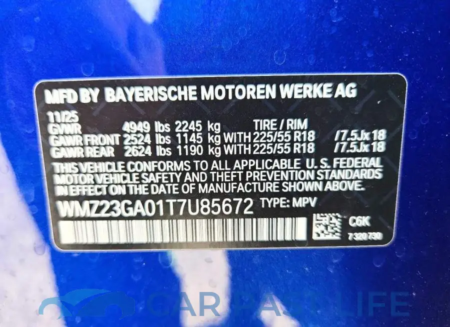 WMZ23GA01T7U85672# 13