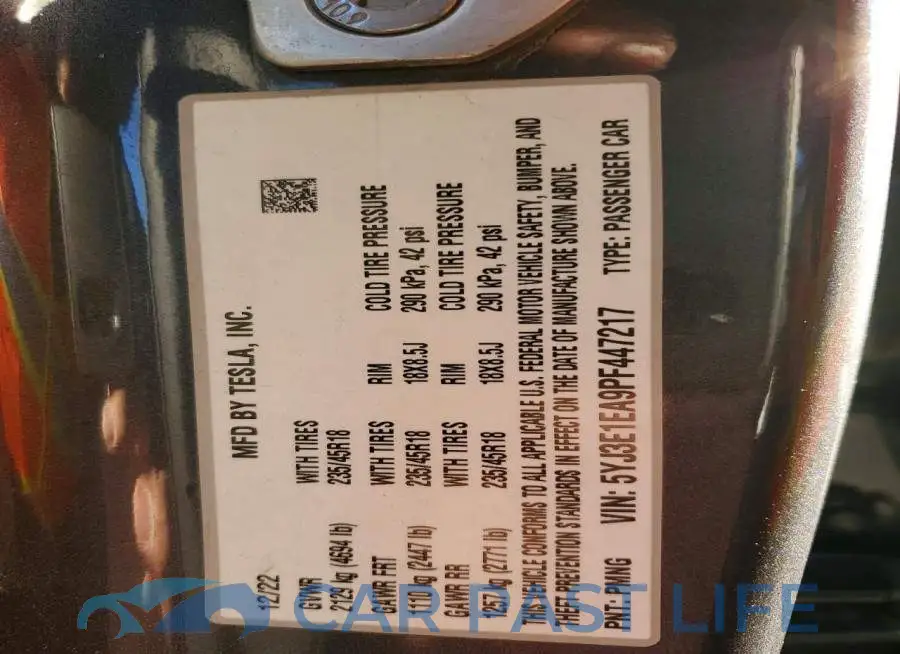 5YJ3E1EA9PF447217# 13