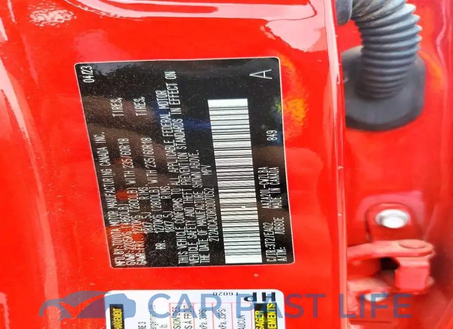 2T2ADCAZ0RC007052# 12