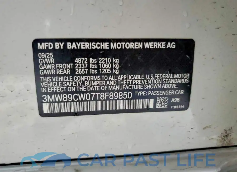 3MW89CW07T8F89850# 12